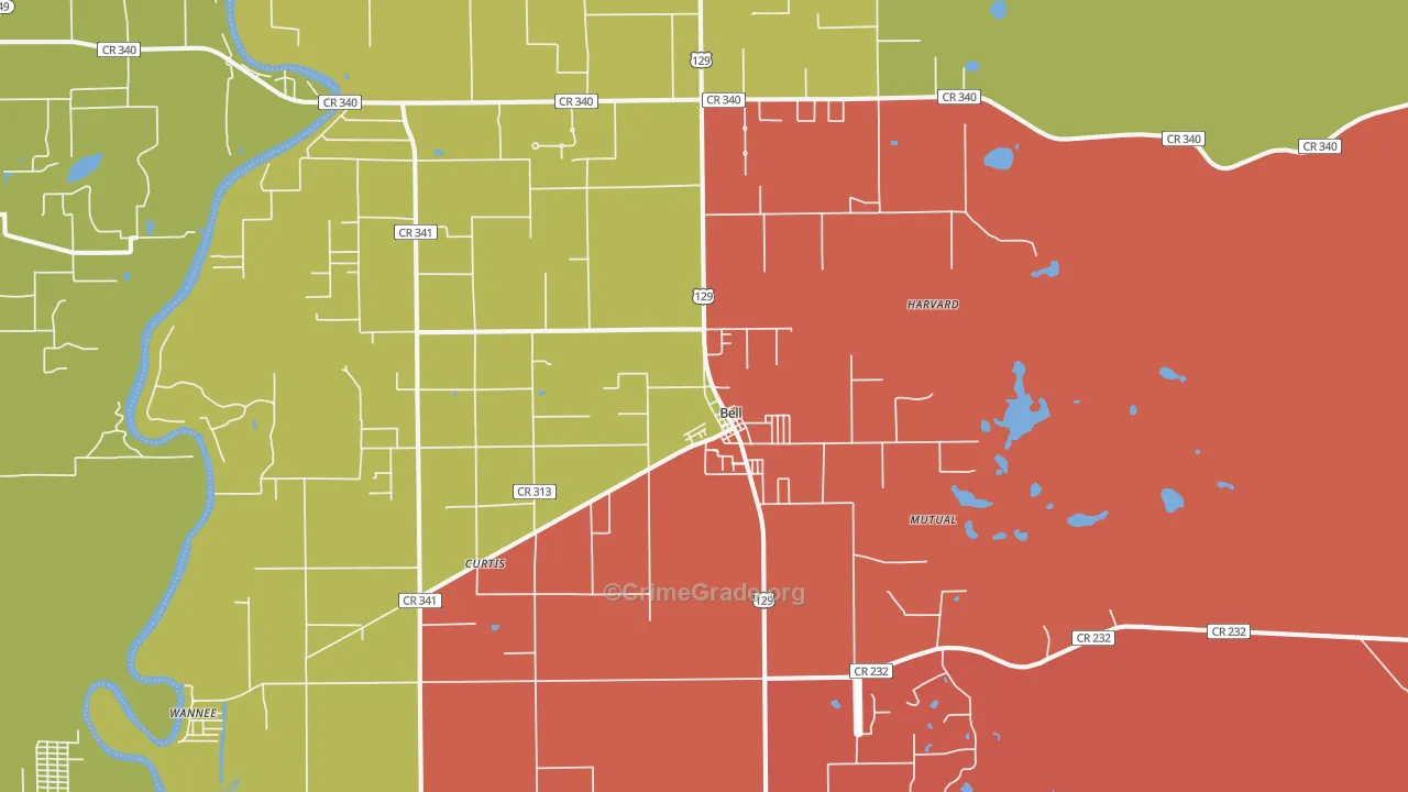 Bell, FL Map of Drug-Related Crime Rates