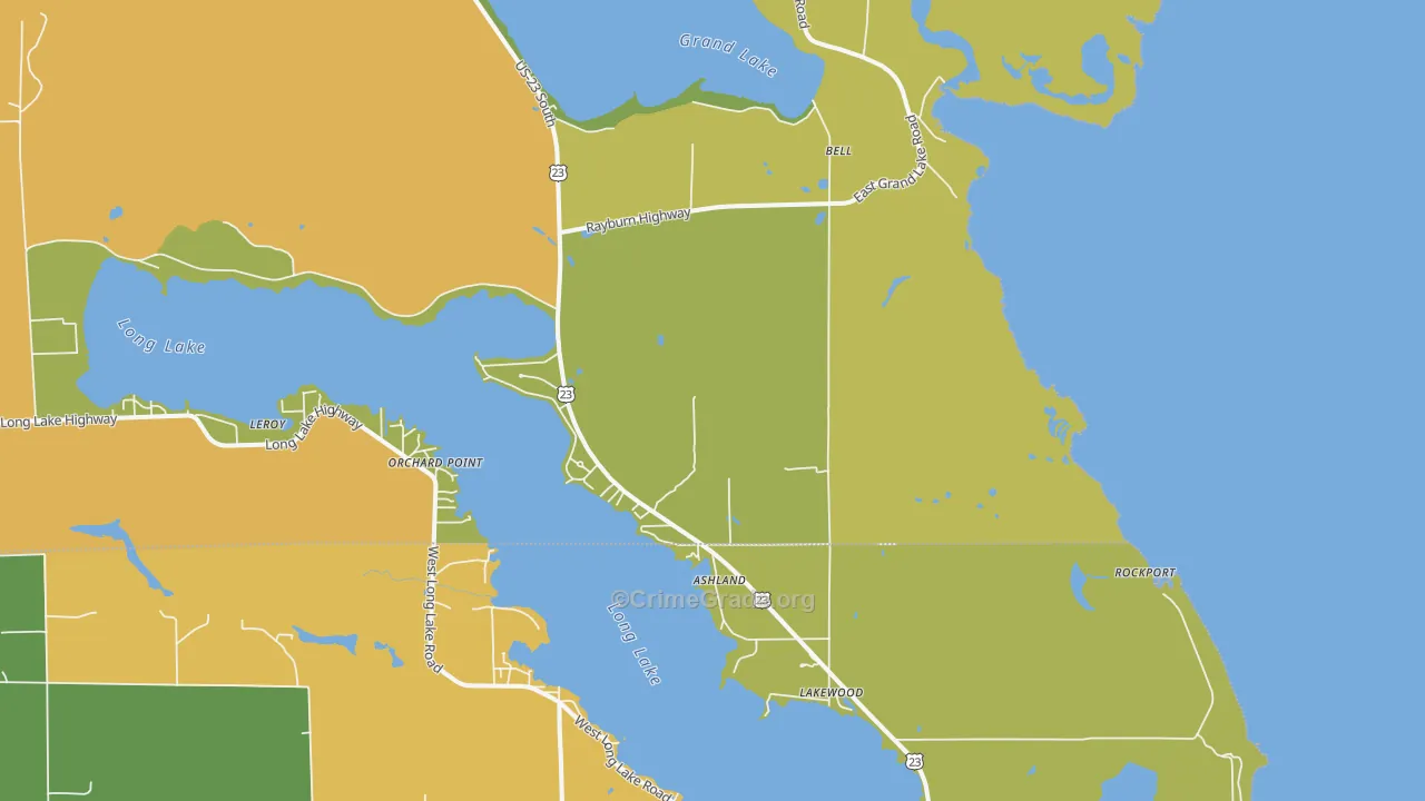 Bell, MI Map of Drug-Related Crime Rates