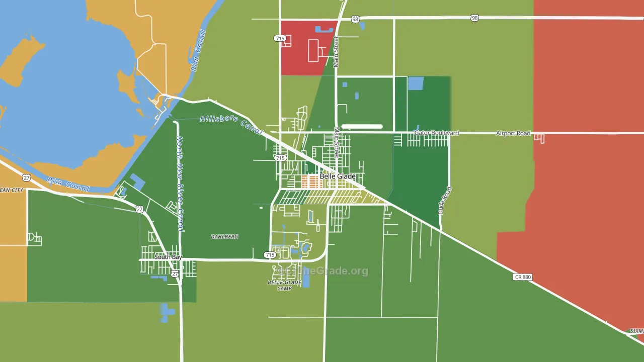 Belle Glade, FL Map of Drug-Related Crime Rates