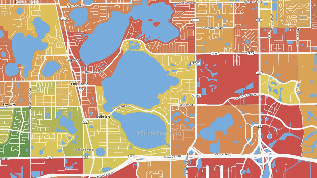 Belle Isle, FL Map of Drug-Related Crime Rates