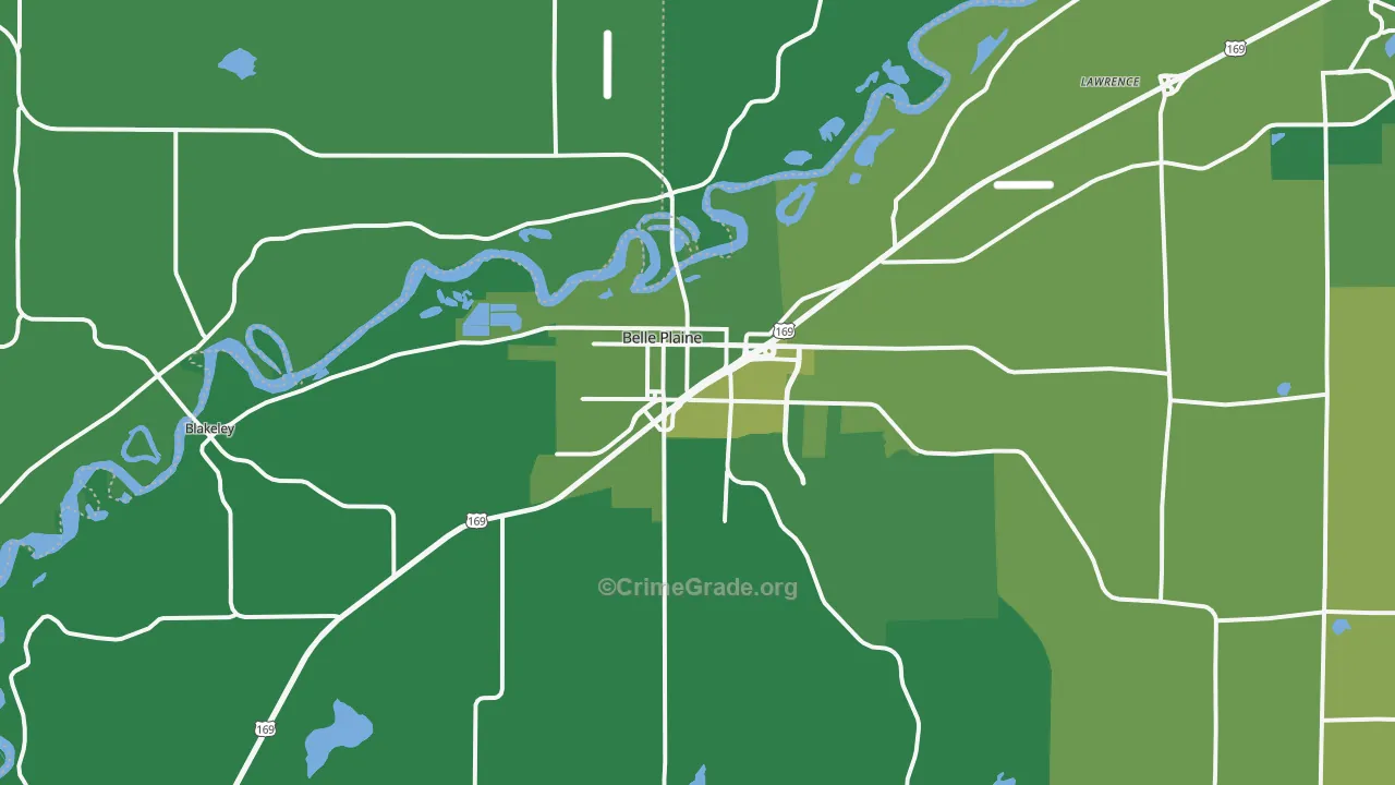 Belle Plaine, MN Map of Drug-Related Crime Rates