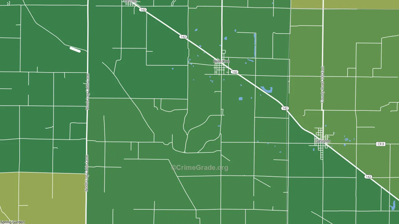 Belle Rive, IL Map of Drug-Related Crime Rates