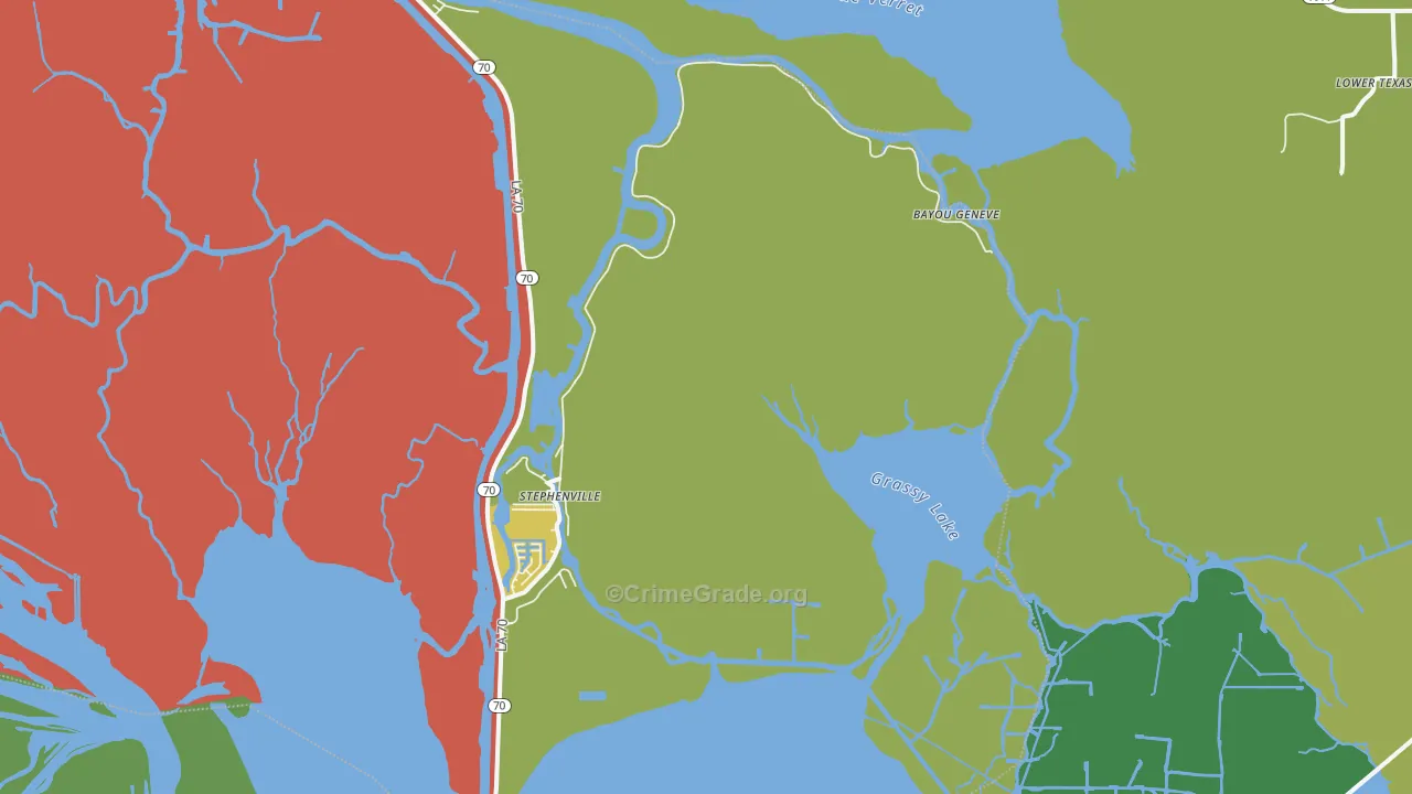 Belle River, LA Map of Drug-Related Crime Rates
