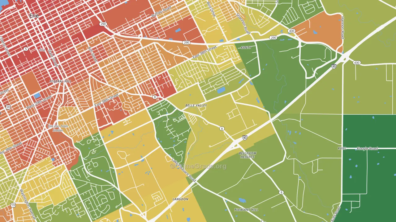 Belle Valley, Erie, PA Map of Drug-Related Crime Rates