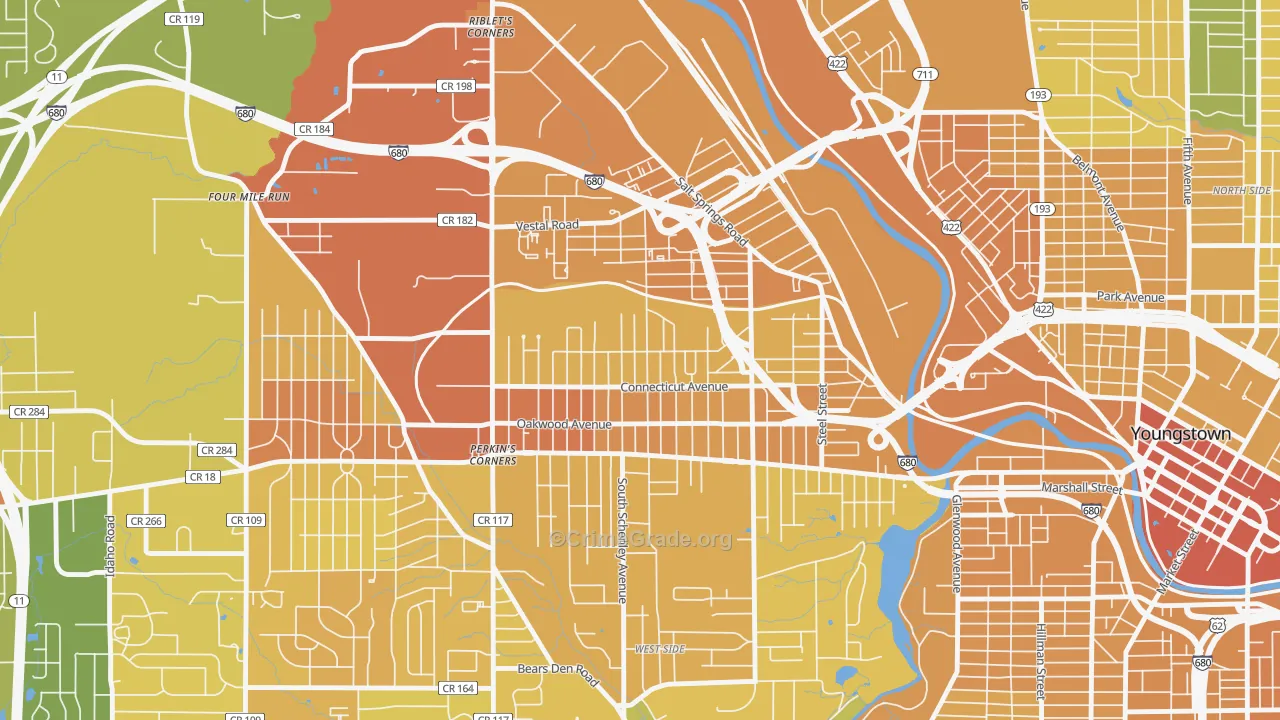 Belle Vista, Youngstown, OH Map of Drug-Related Crime Rates