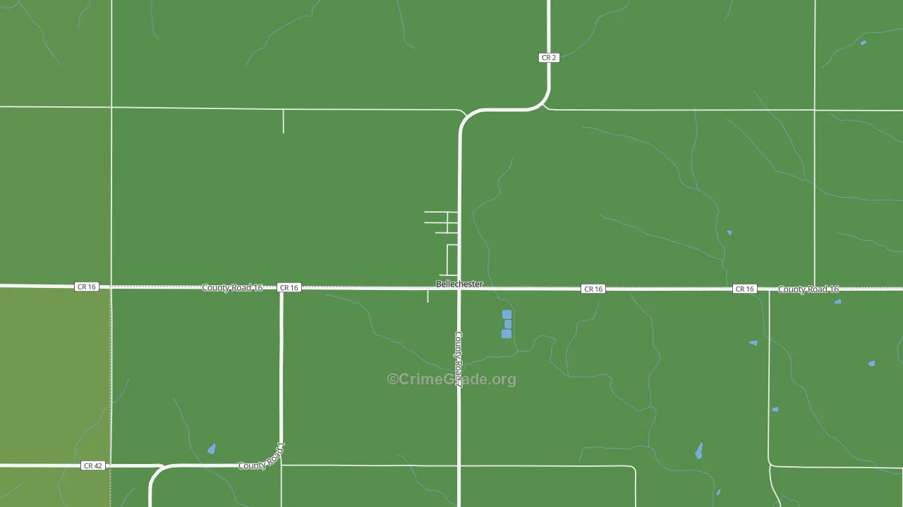 Bellechester, MN Map of Drug-Related Crime Rates