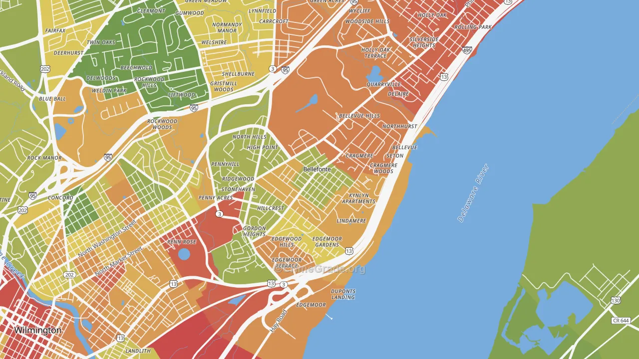 Bellefonte, DE Map of Drug-Related Crime Rates