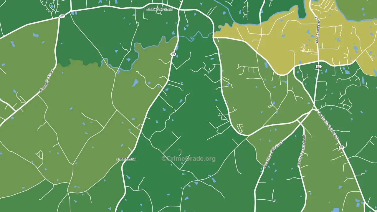 Bellemont, NC Map of Drug-Related Crime Rates