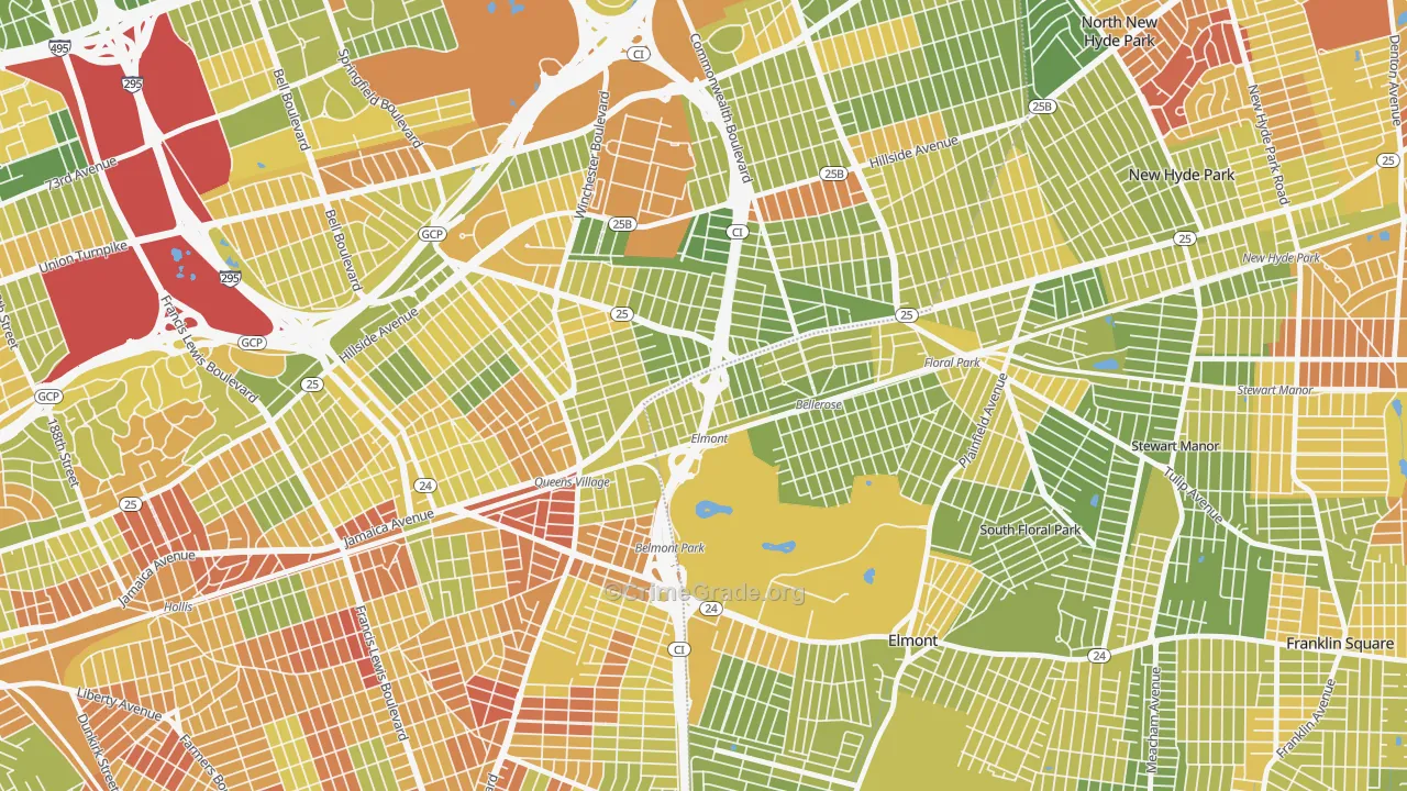 Bellerose Terrace, NY Map of Drug-Related Crime Rates
