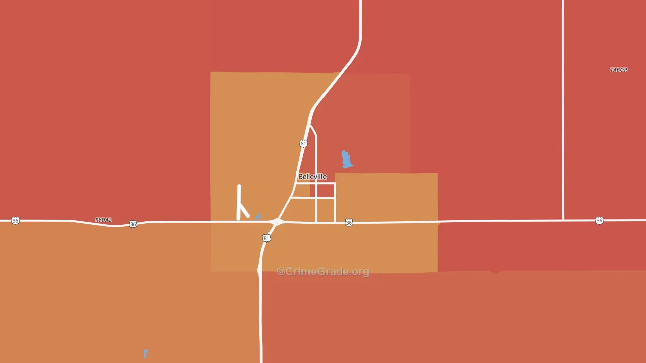 Belleville, KS Map of Drug-Related Crime Rates