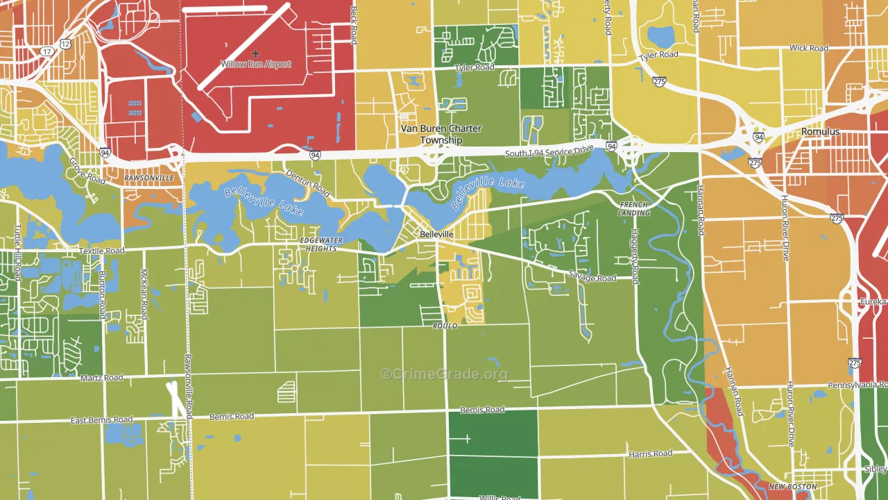 Belleville, MI Map of Drug-Related Crime Rates