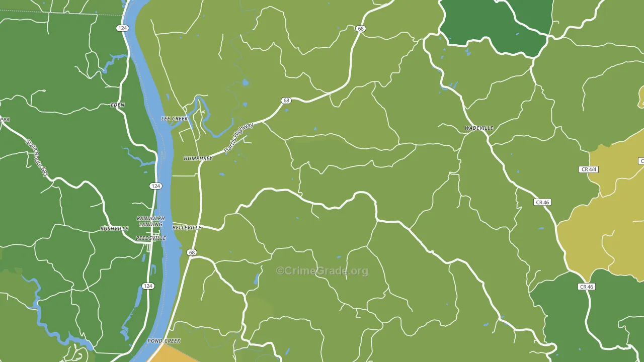 Belleville, WV Map of Drug-Related Crime Rates