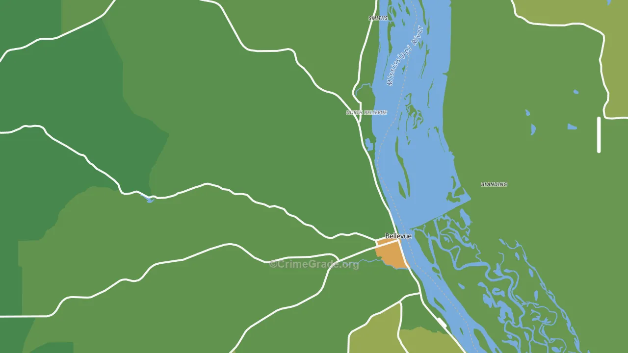 Bellevue, IA Map of Drug-Related Crime Rates