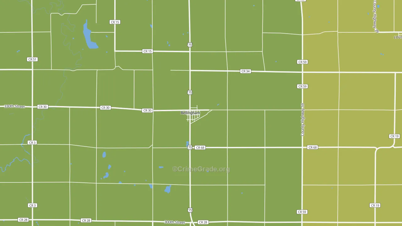 Bellingham, MN Map of Drug-Related Crime Rates