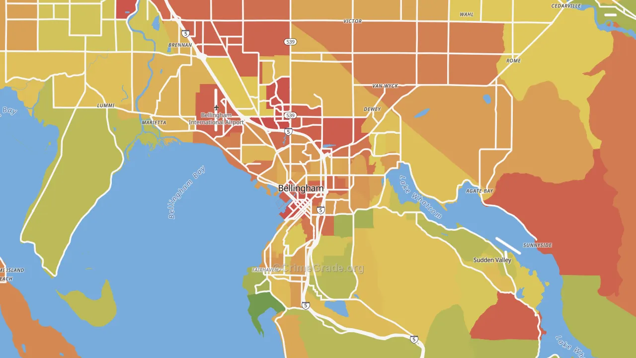 Bellingham, WA Map of Drug-Related Crime Rates