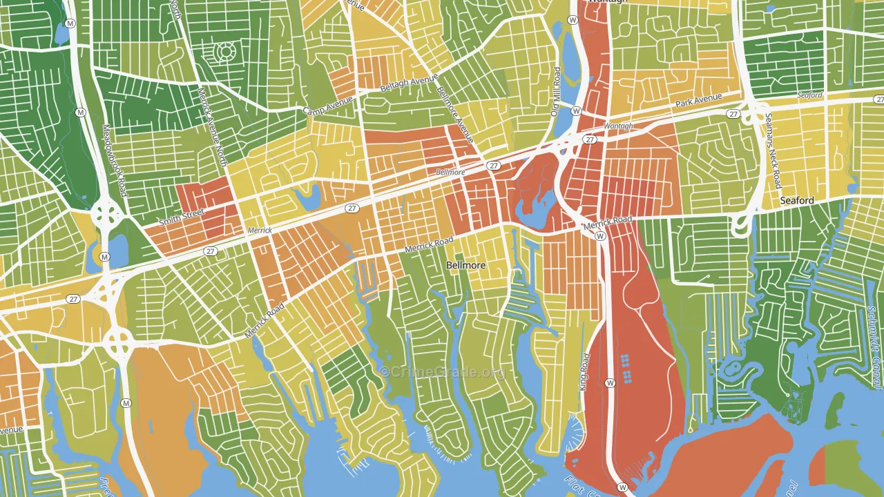 Bellmore, NY Map of Drug-Related Crime Rates