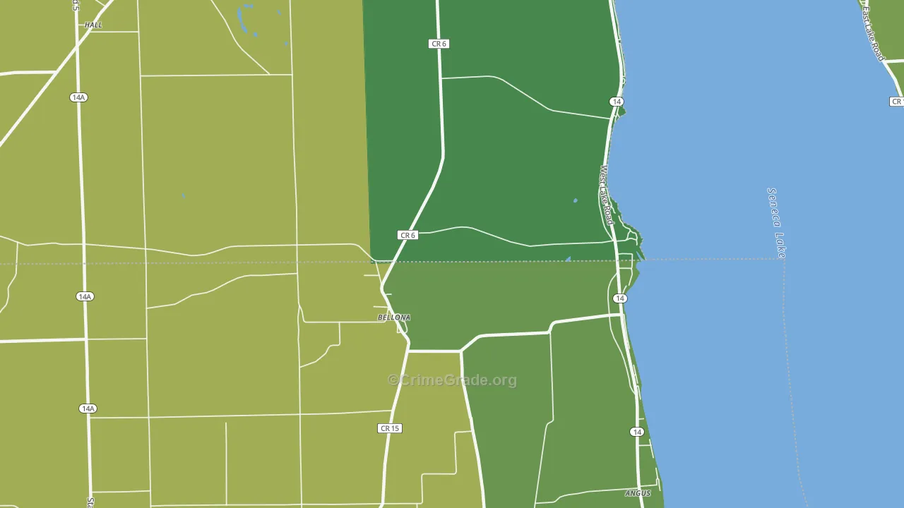 Bellona, NY Map of Drug-Related Crime Rates