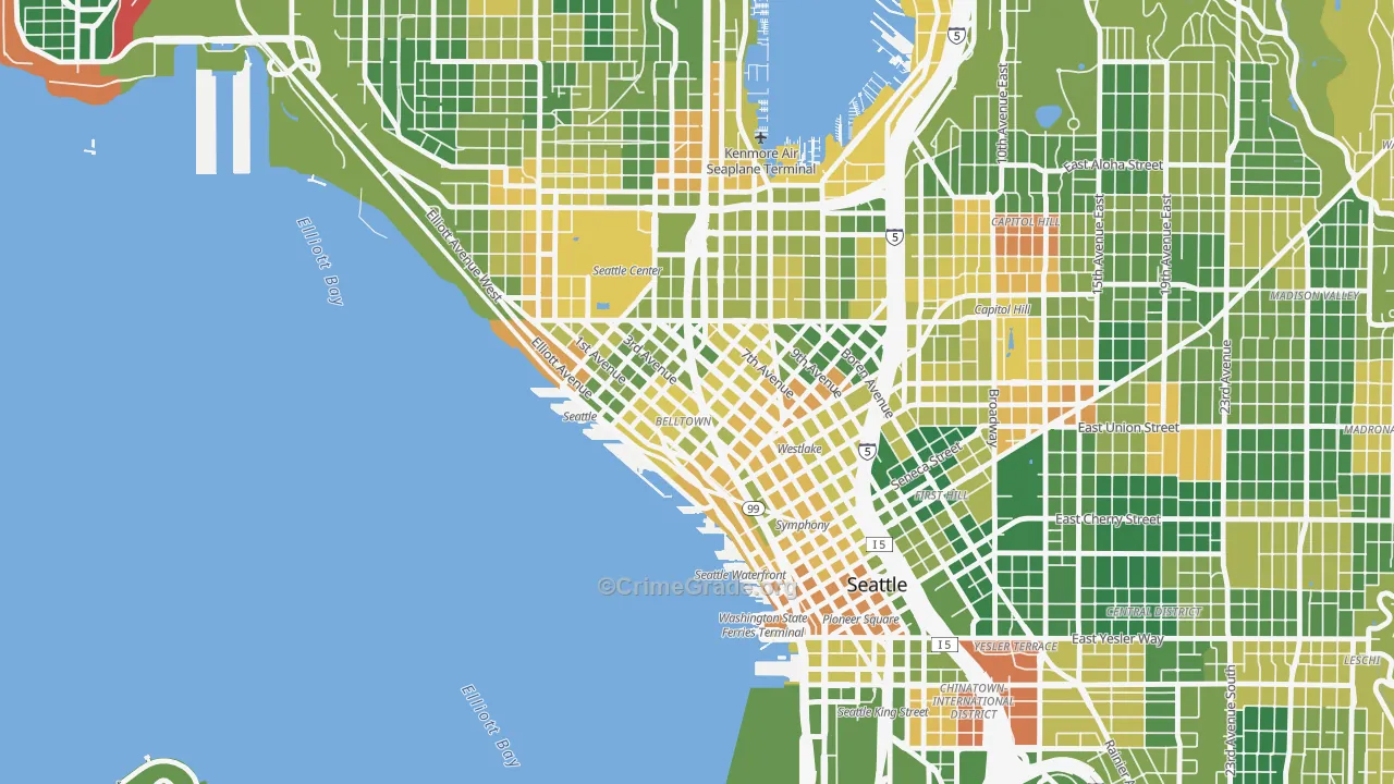 Belltown, Seattle, WA Map of Drug-Related Crime Rates