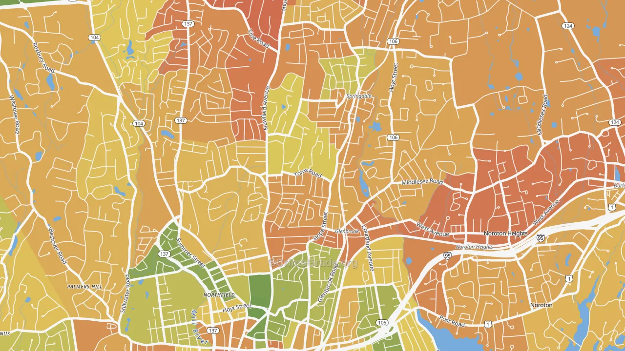 Belltown, Stamford, CT Map of Drug-Related Crime Rates