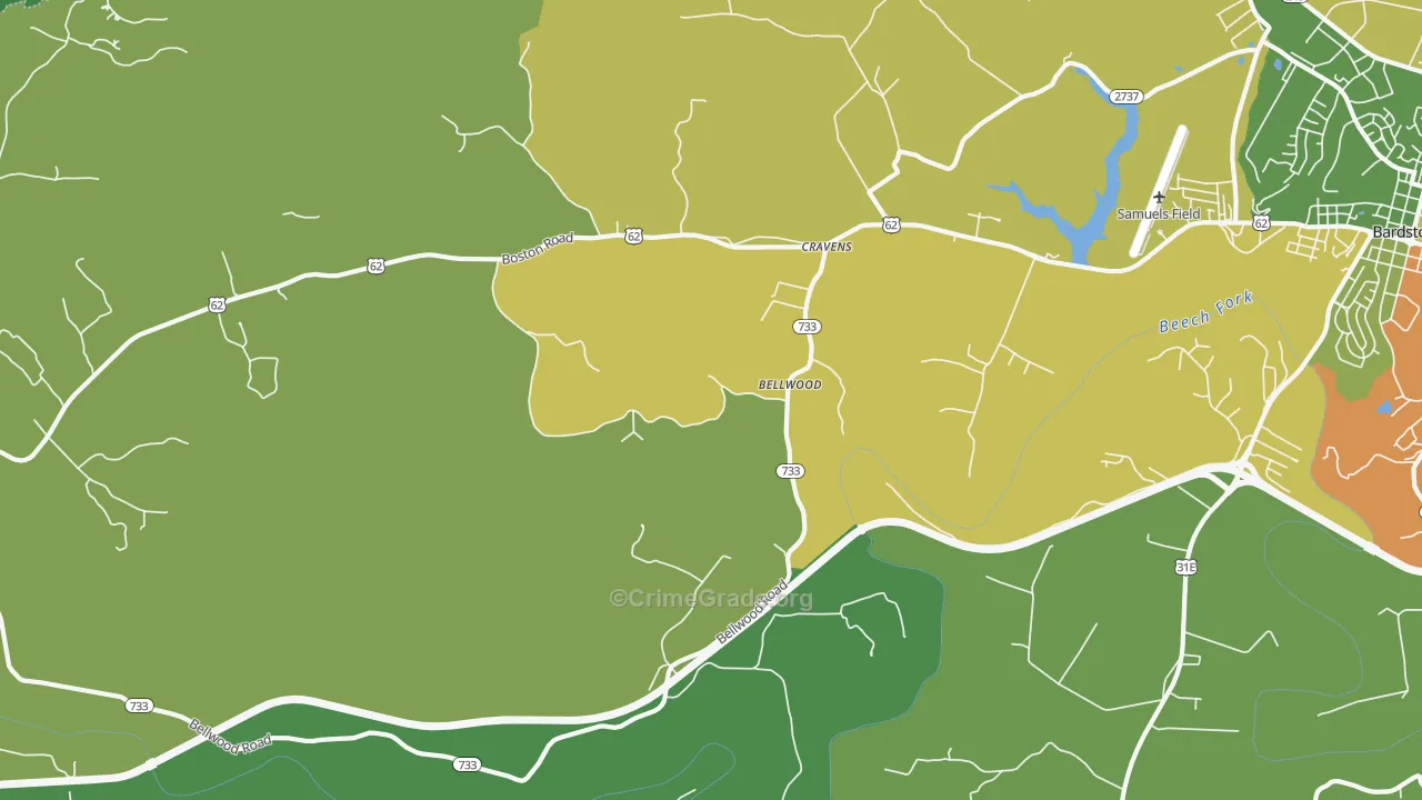 Bellwood, KY Map of Drug-Related Crime Rates