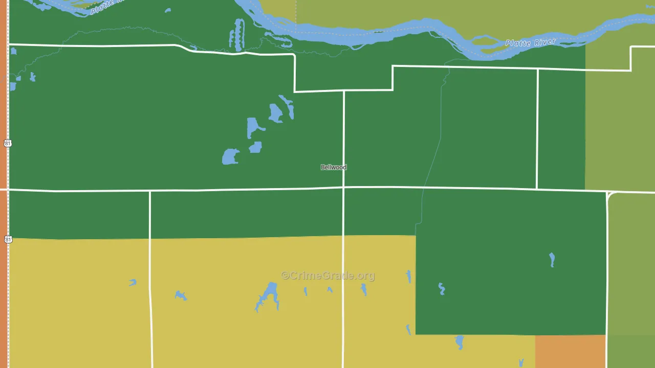 Bellwood, NE Map of Drug-Related Crime Rates