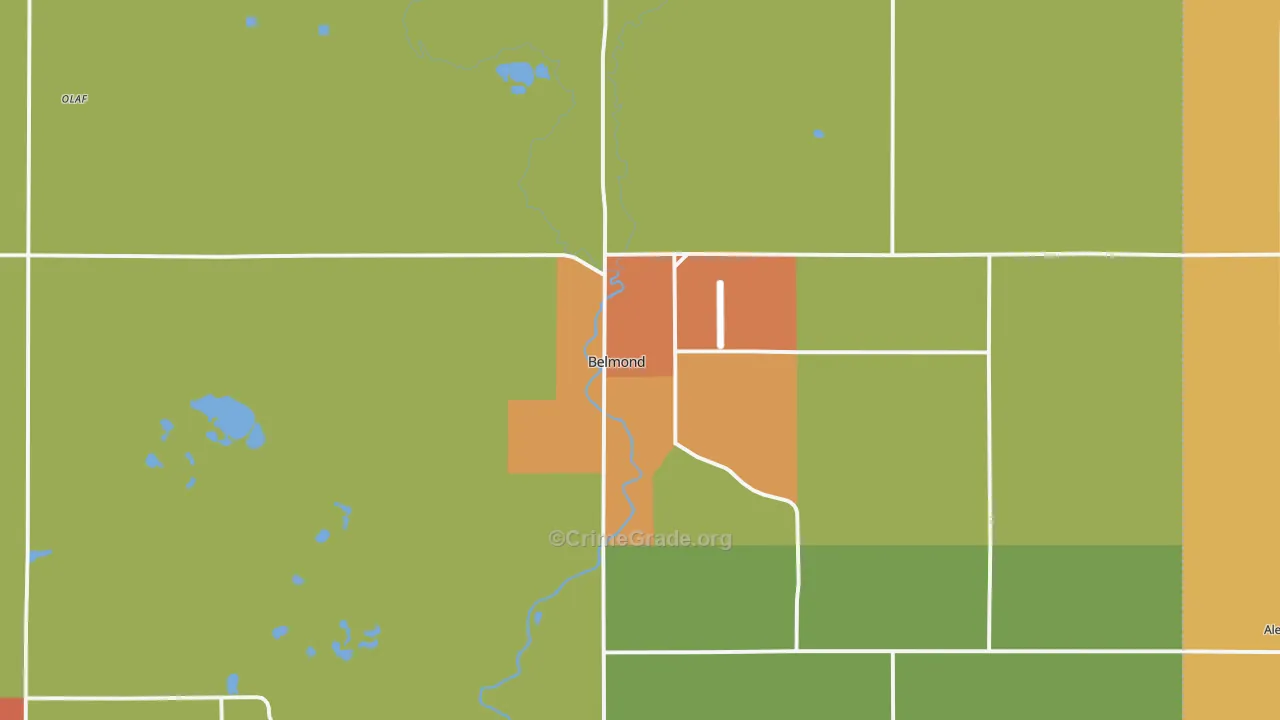 Belmond, IA Map of Drug-Related Crime Rates