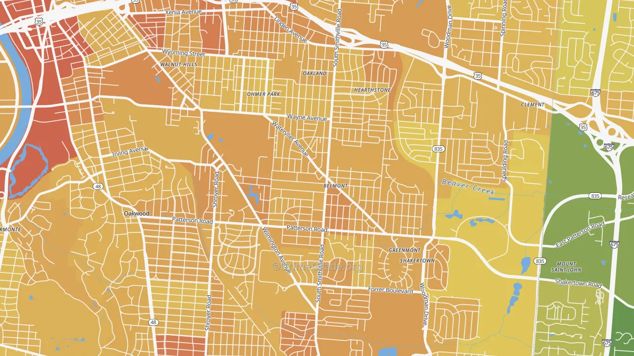 Belmont, Dayton, OH Map of Drug-Related Crime Rates