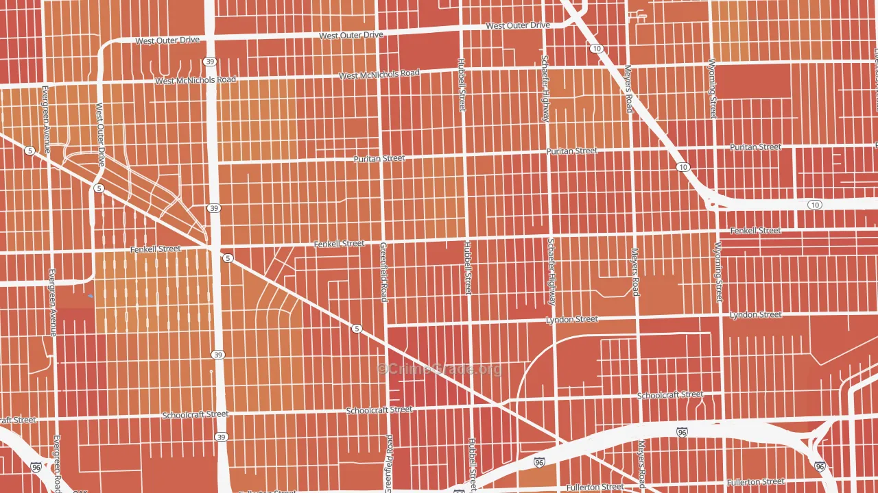 Belmont, Detroit, MI Map of Drug-Related Crime Rates