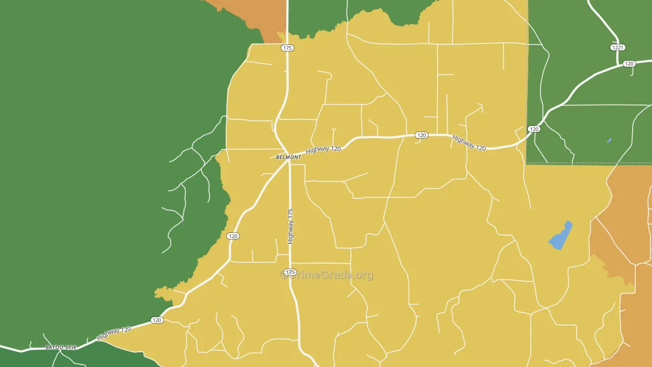 Belmont, LA Map of Drug-Related Crime Rates