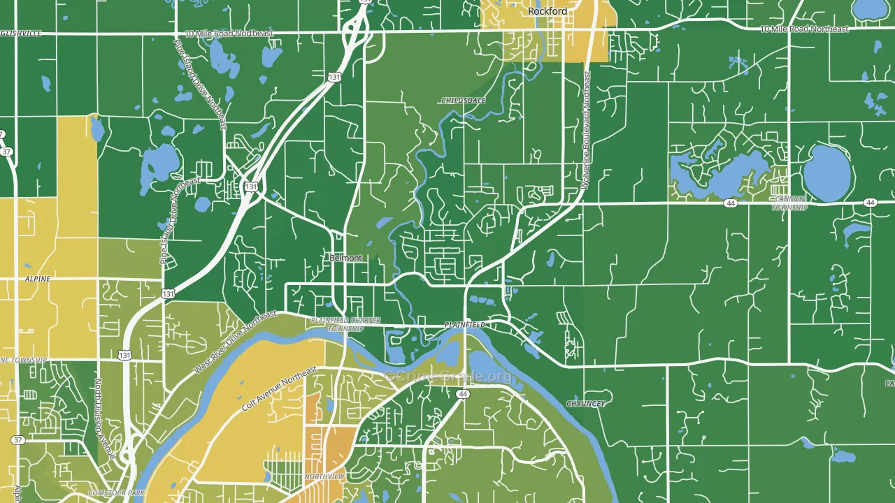 Belmont, MI Map of Drug-Related Crime Rates