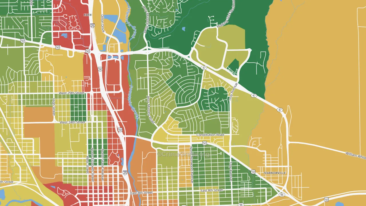 Belmont, Pueblo, CO Map of Drug-Related Crime Rates