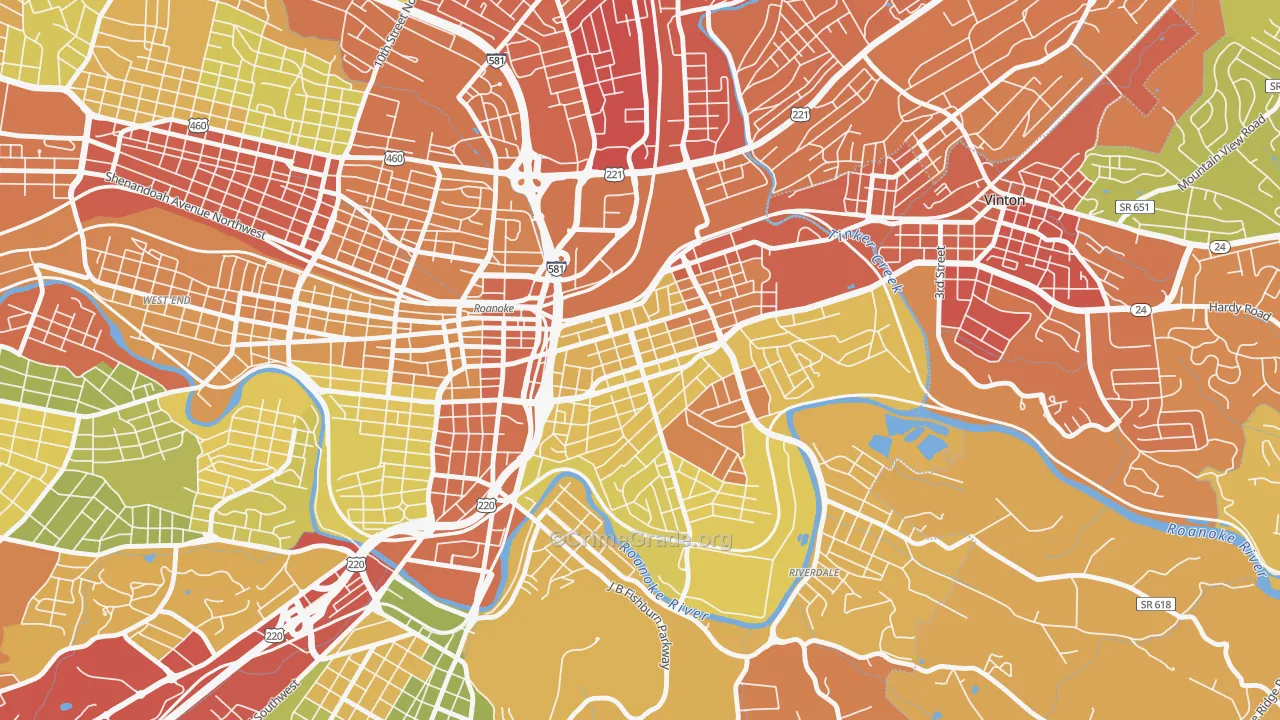 Belmont, Roanoke, VA Map of Drug-Related Crime Rates