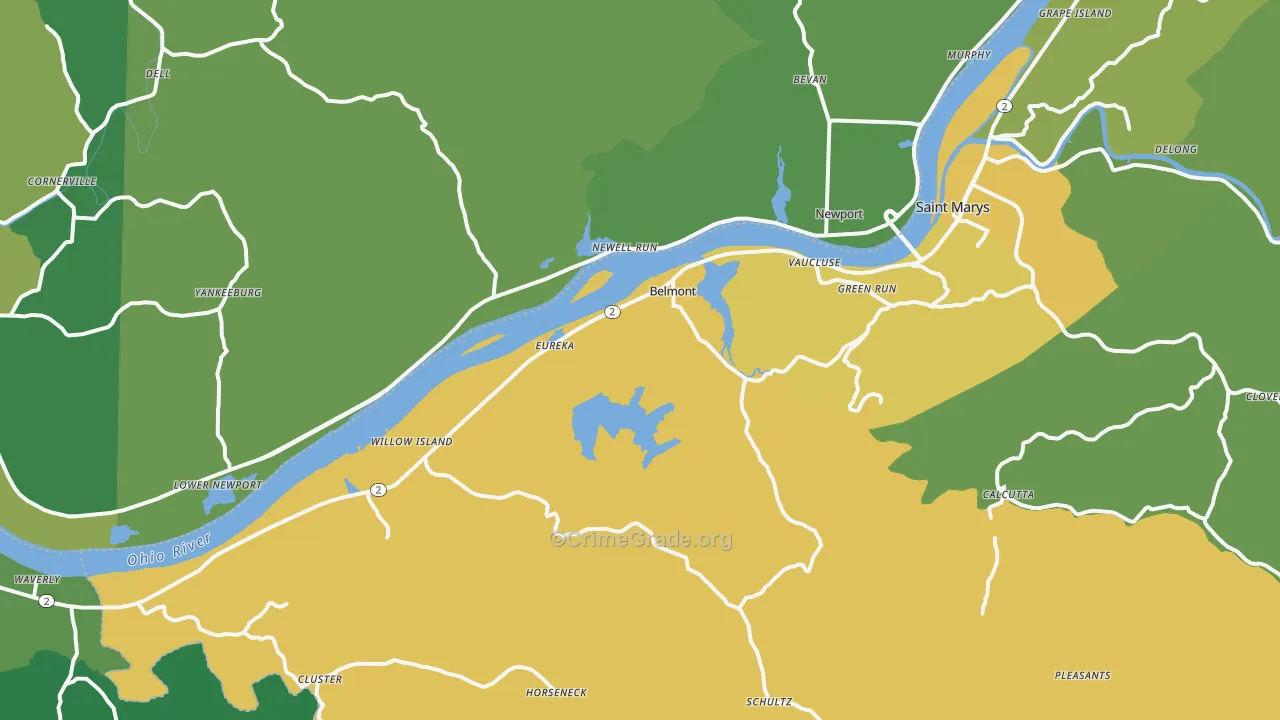 Belmont, WV Map of Drug-Related Crime Rates
