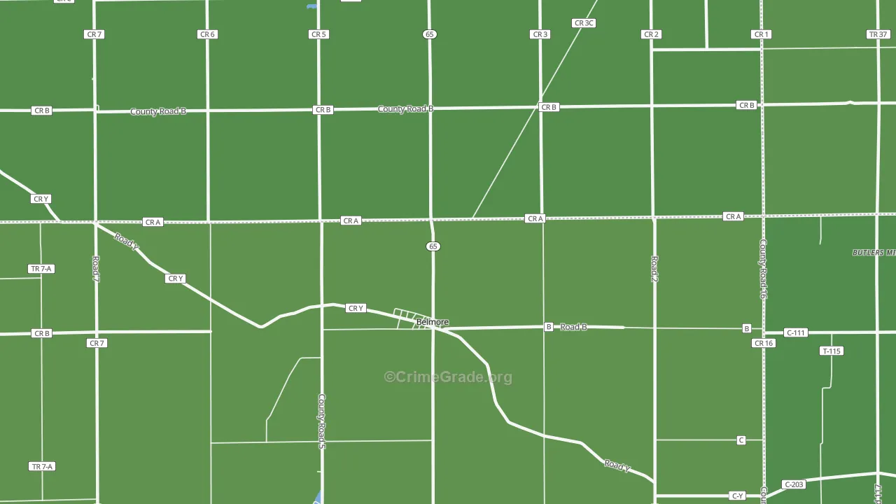 Belmore, OH Map of Drug-Related Crime Rates