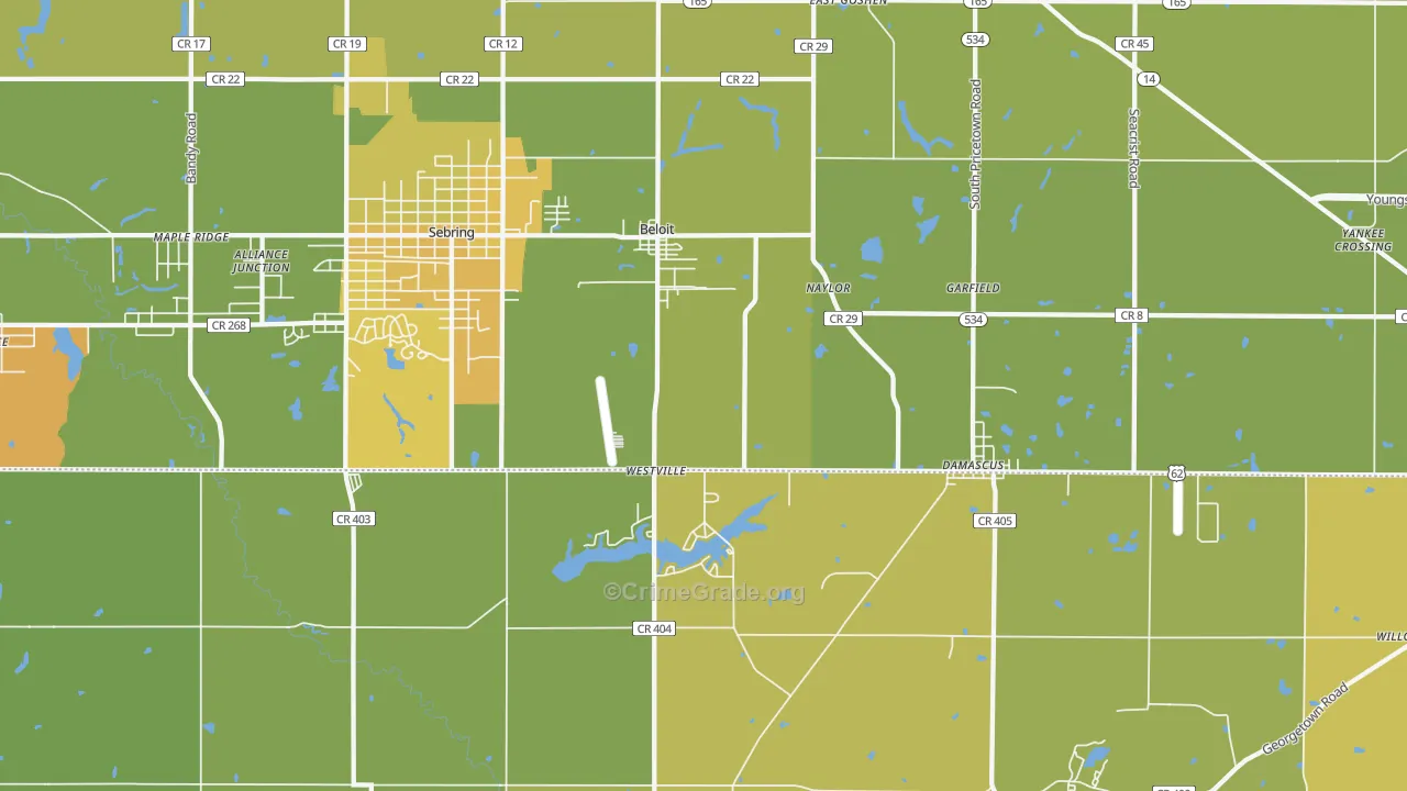 Beloit, OH Map of Drug-Related Crime Rates