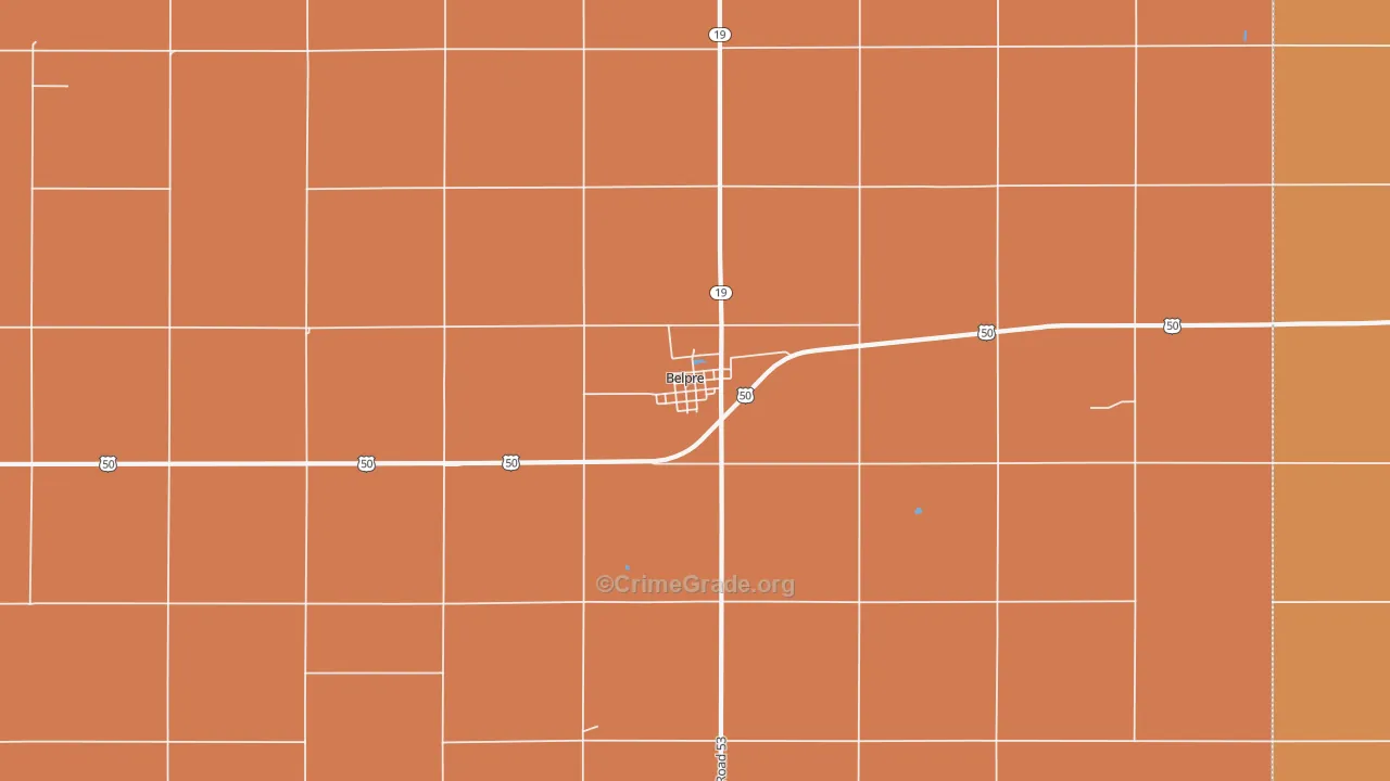 Belpre, KS Map of Drug-Related Crime Rates
