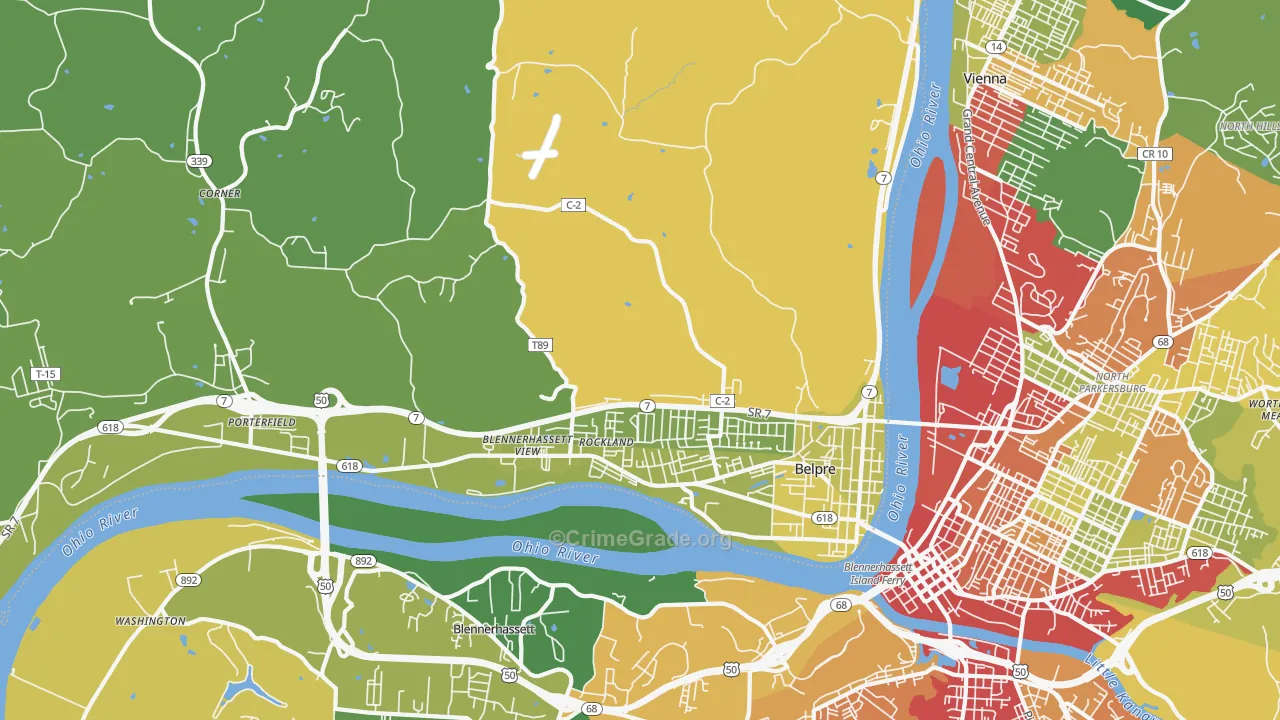 Belpre, OH Map of Drug-Related Crime Rates