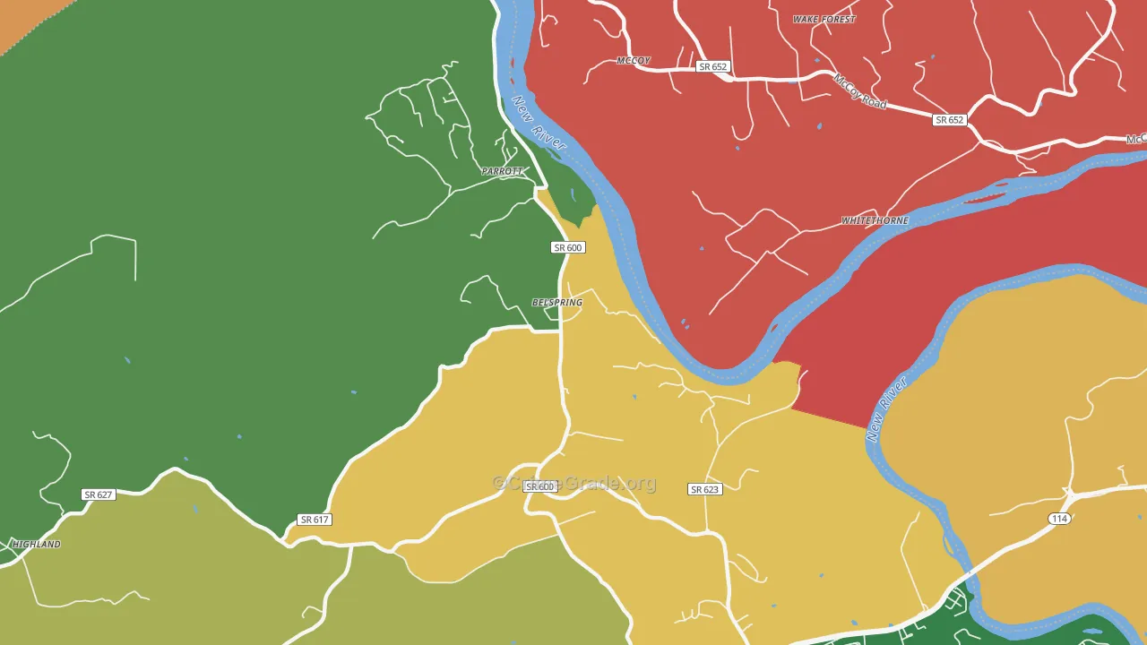 Belspring, VA Map of Drug-Related Crime Rates