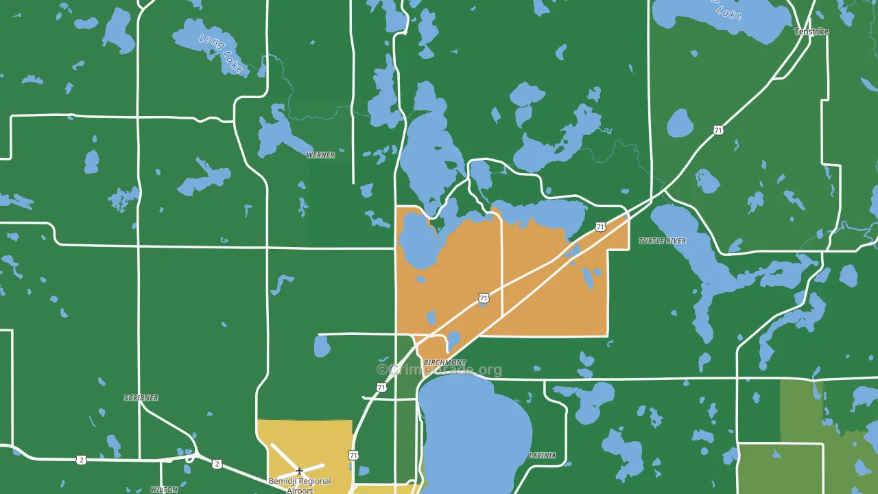 Beltrami County, MN Map of Drug-Related Crime Rates