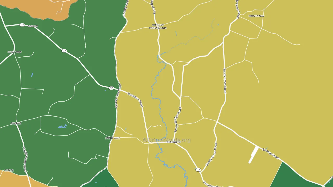 Belvidere, NC Map of Drug-Related Crime Rates