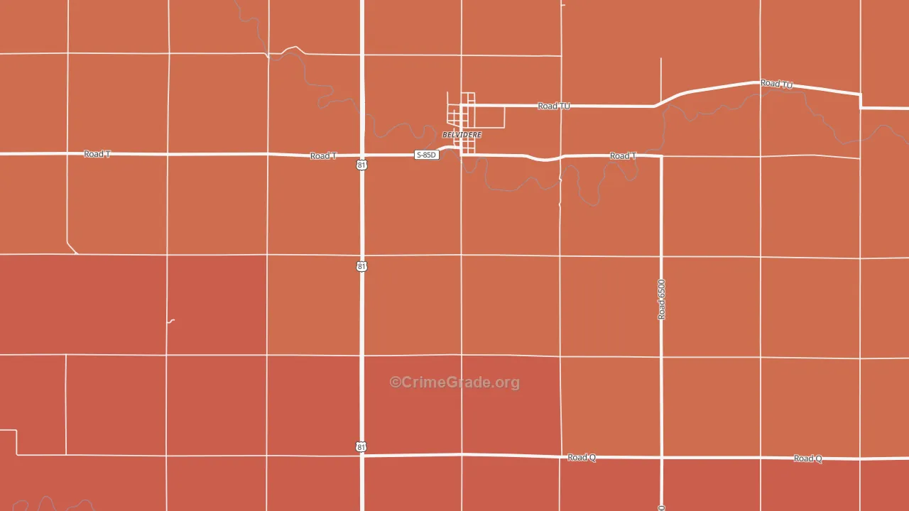 Belvidere, NE Map of Drug-Related Crime Rates