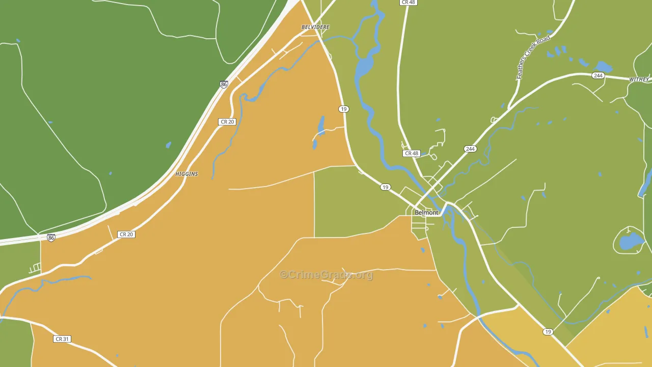 Belvidere, NY Map of Drug-Related Crime Rates