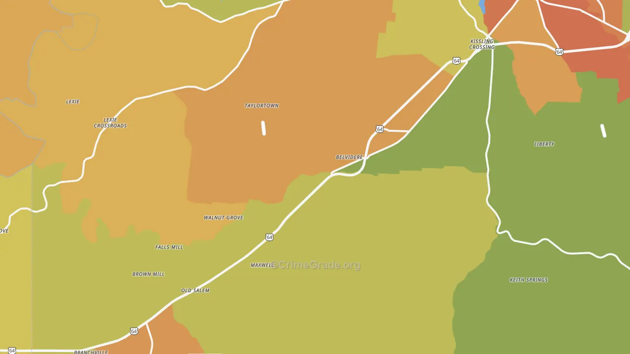 Belvidere, TN Map of Drug-Related Crime Rates