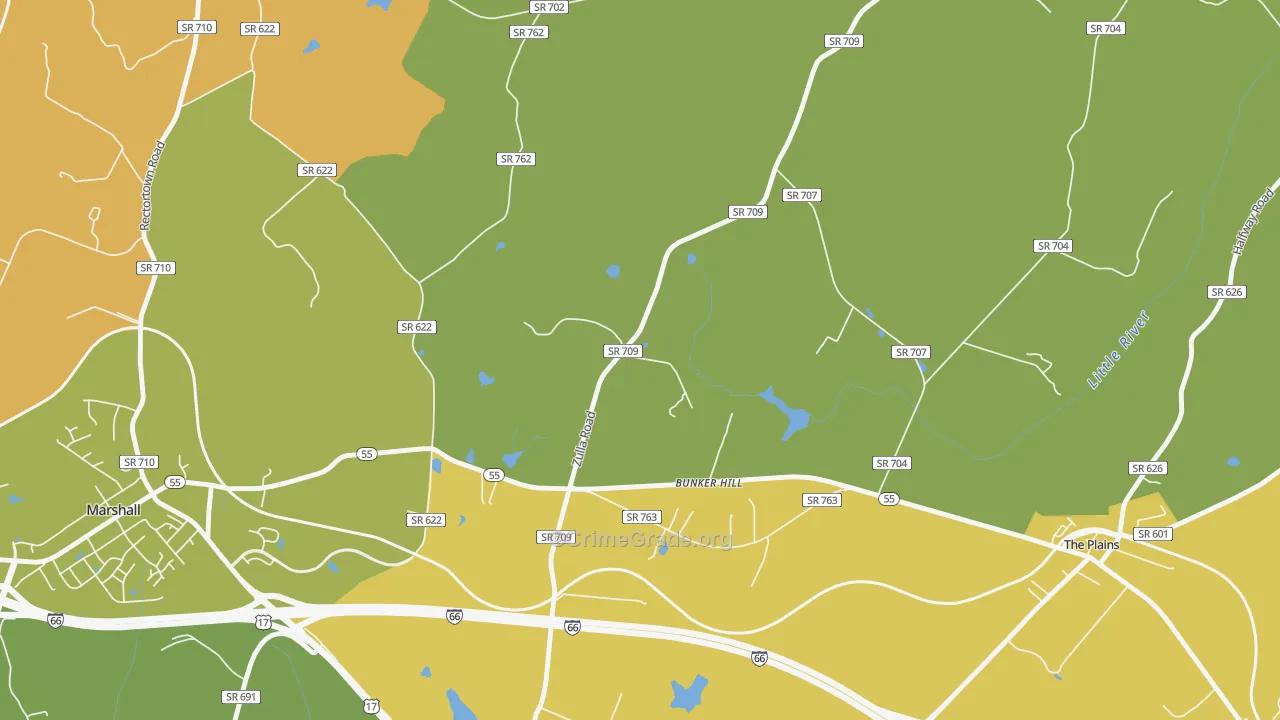 Belvoir, VA Map of Drug-Related Crime Rates