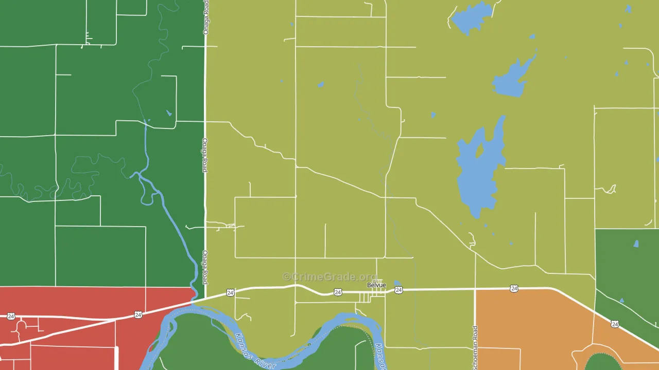 Belvue, KS Map of Drug-Related Crime Rates