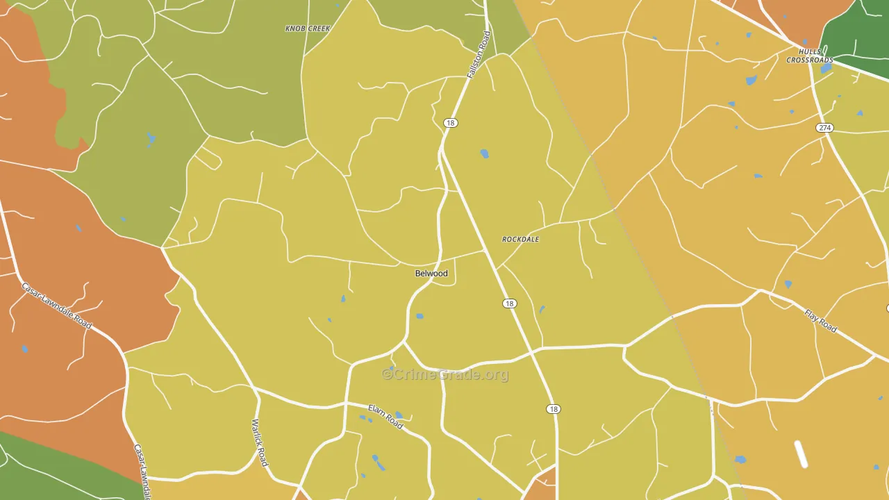 Belwood, NC Map of Drug-Related Crime Rates