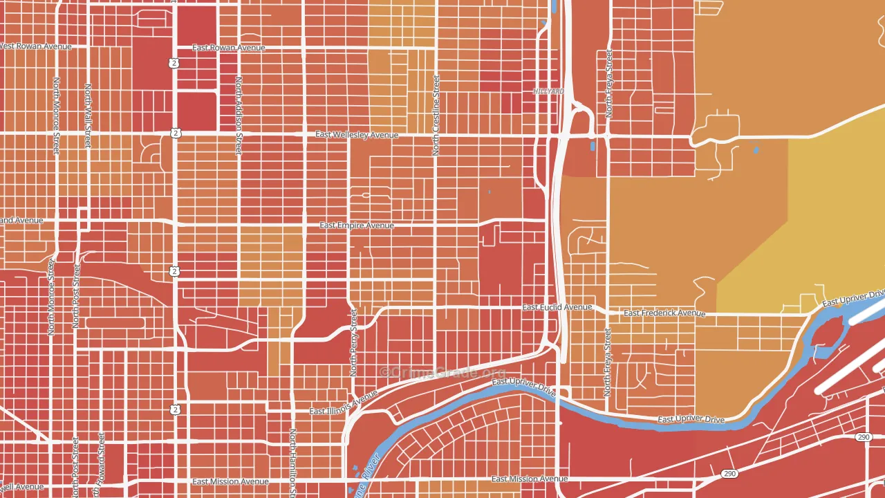 Bemiss, Spokane, WA Map of Drug-Related Crime Rates