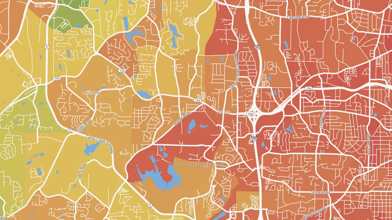 Ben Hill, Atlanta, GA Map of Drug-Related Crime Rates