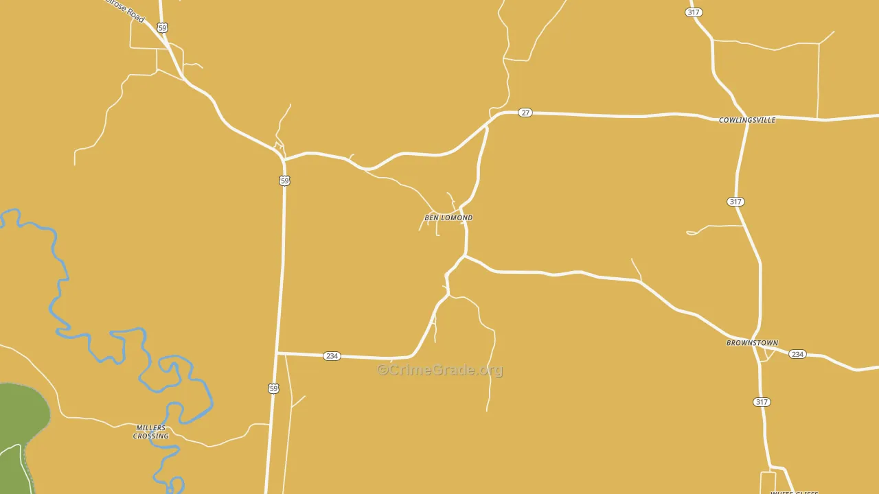 Ben Lomond, AR Map of Drug-Related Crime Rates