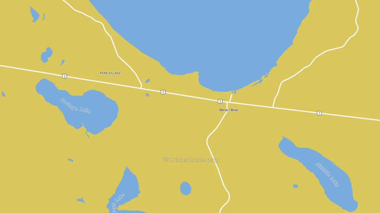 Bena, MN Map of Drug-Related Crime Rates
